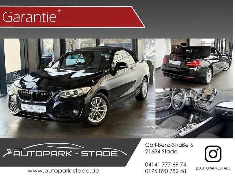 Schwarz Gebraucht 2017 BMW 218 Advantage Cabrio | 17.890 € (Fairer Preis) - Bild 1/4