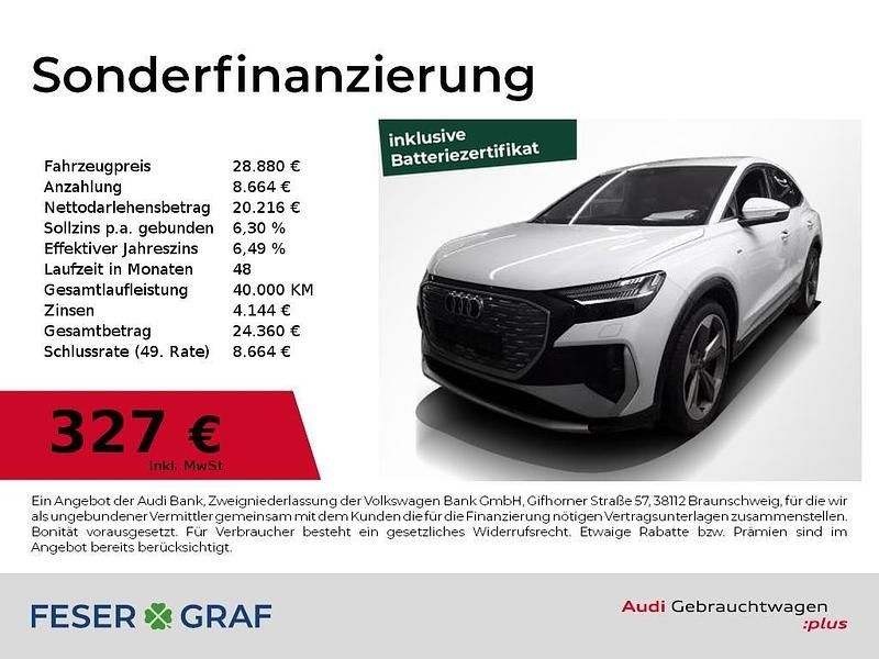 Gletscherweiß metallic Gebraucht 2022 Audi Q4 Sportback e-tron Ambiente SUV | 28.880 € (Fairer Preis) - Bild 1/2