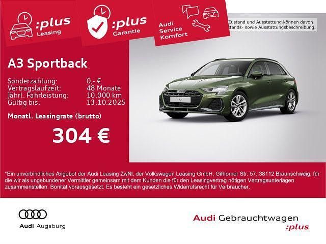 Grün Gebraucht 2025 Audi A3 Sportback S-Line Limousine | 34.490 € (Guter Preis) - Bild 1/4