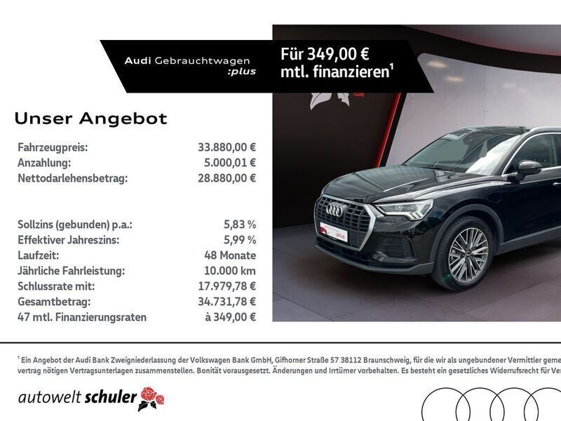 Mythosschwarz metallic Gebraucht 2022 Audi Q3 S-Line SUV | 33.600 € (Guter Preis) - Bild 1/2