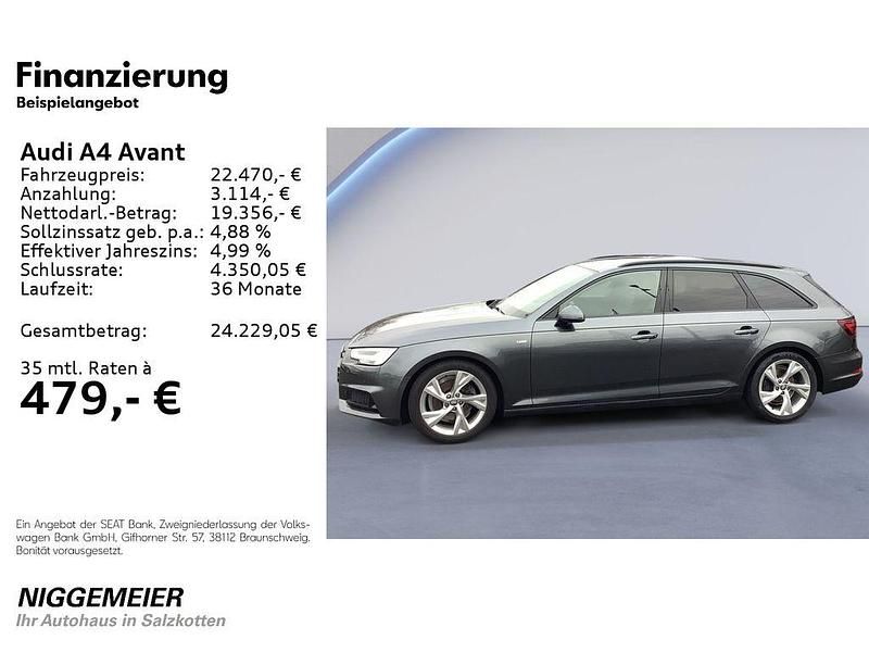 Gebraucht Audi A4 S-Line 150 PS (110 kW) 2019 Daytona grau perleffekt (metallic) Kombi