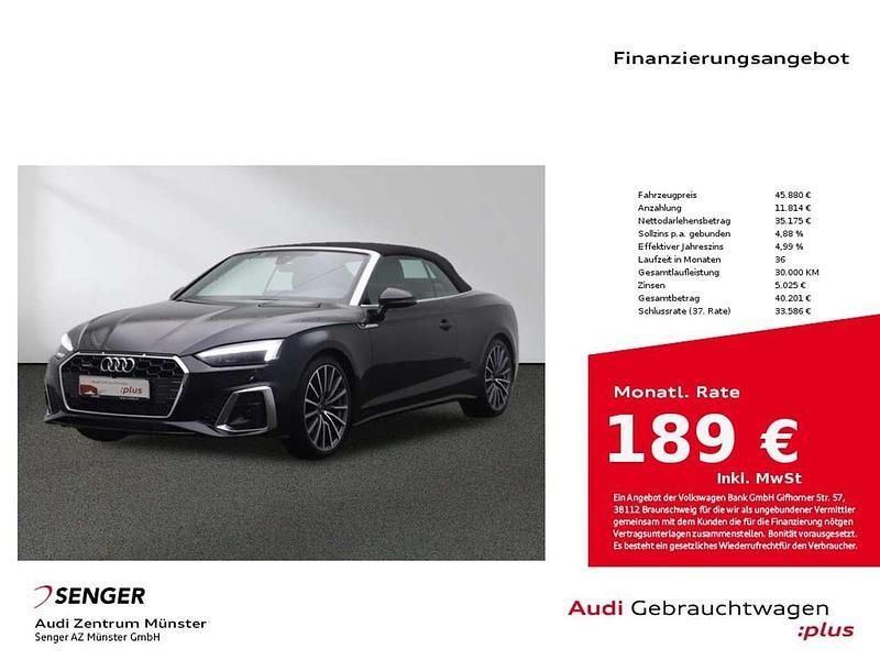 Mythosschwarz Gebraucht 2023 Audi A5 Cabriolet S-Line Cabrio | 45.880 € (Guter Preis) - Bild 1/4