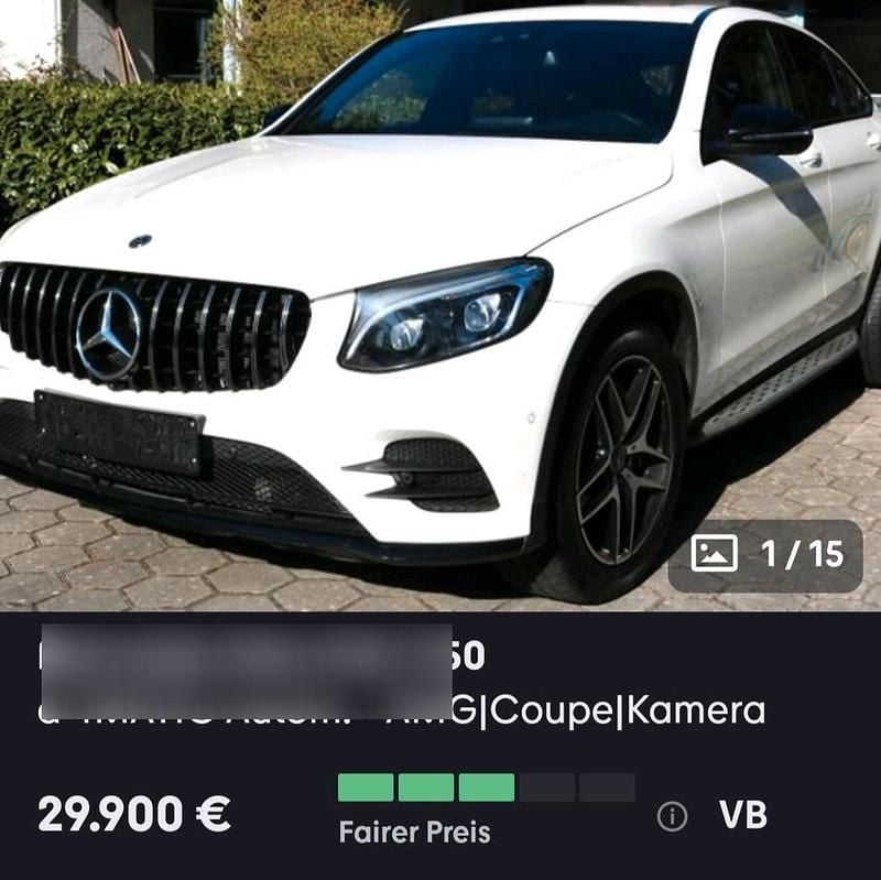 Weiß Gebraucht 2019 Mercedes GLC350 Coupé | 29.500 € (Guter Preis) - Bild 1/1