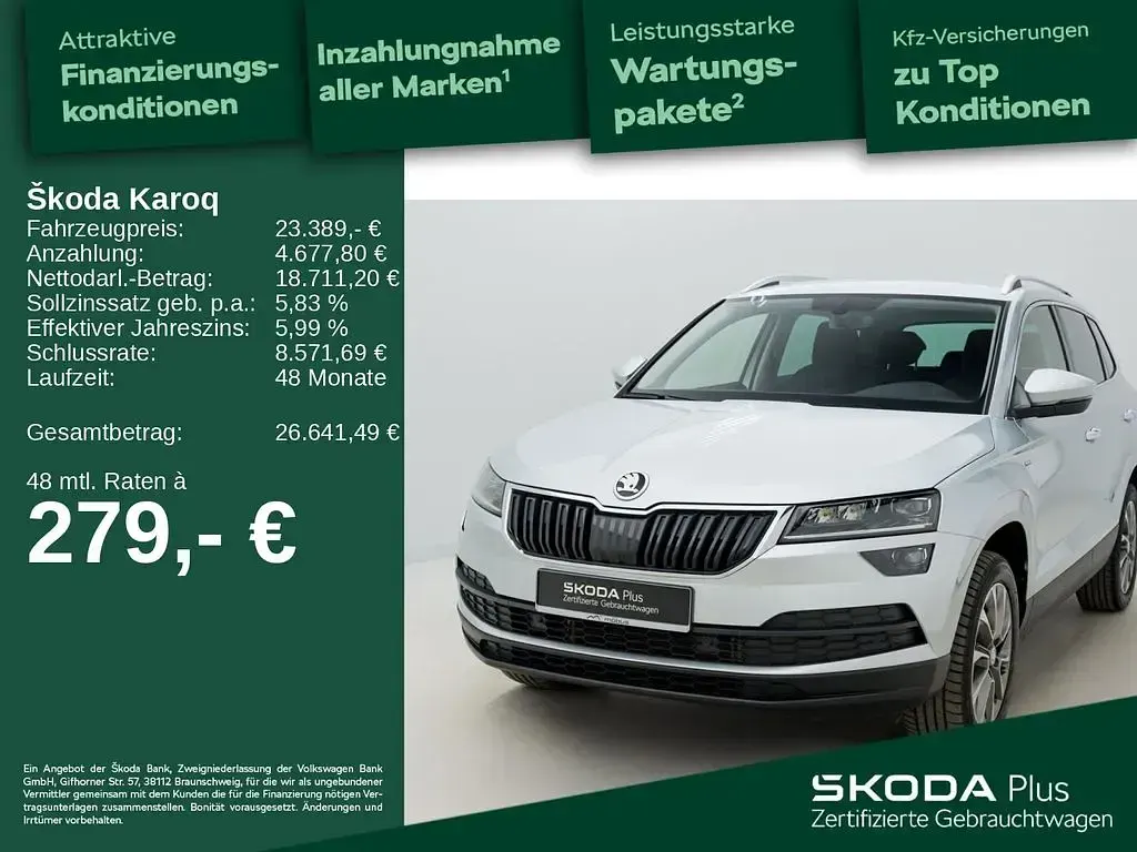 Gebraucht Skoda Karoq Clever 150 PS (110 kW) 2022 Brillantsilber metallic SUV