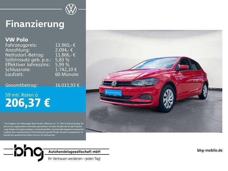 Rot Gebraucht 2021 VW Polo Trendline Limousine | 13.390 € (Fairer Preis) - Bild 1/4