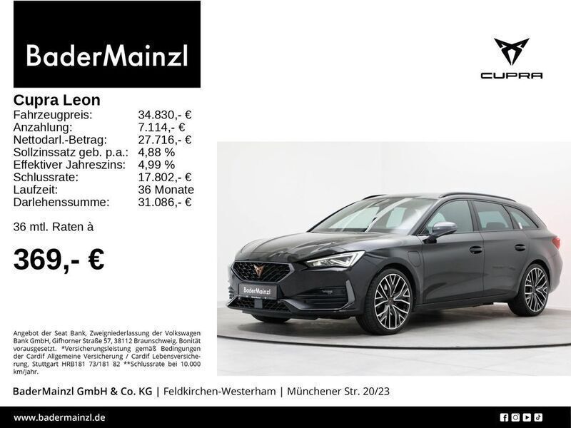 Mitternachtsschwarz (metallic) Gebraucht 2024 Cupra Leon VZ Kombi | 34.830 € (Fairer Preis) - Bild 1/3