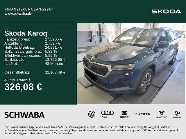 Lavablau metallic Gebraucht 2022 Skoda Karoq Ambition SUV | 27.590 € (Fairer Preis) - Bild 1/4