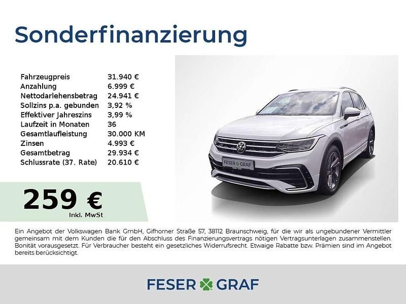 Pure white Gebraucht 2023 VW Tiguan R-line SUV | 31.940 € (Superpreis) - Bild 1/1