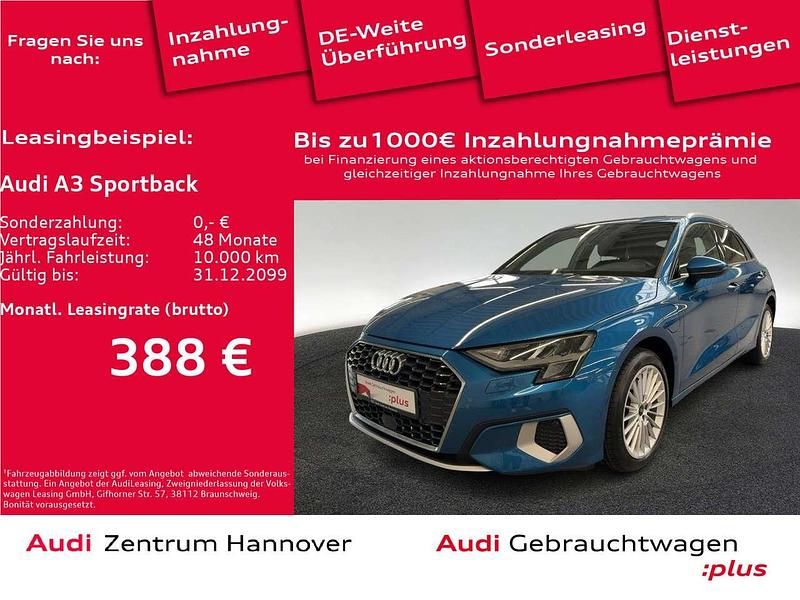 3f atollblau metallic Gebraucht 2021 Audi A3 e-tron Advanced Kleinwagen | 21.200 € (Guter Preis) - Bild 1/4