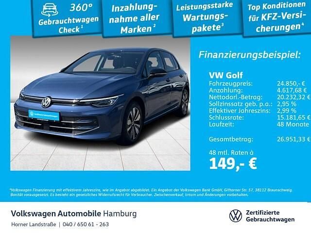 Blau Gebraucht 2024 VW Golf VIII Goal Limousine | 24.850 € (Superpreis) - Bild 1/3