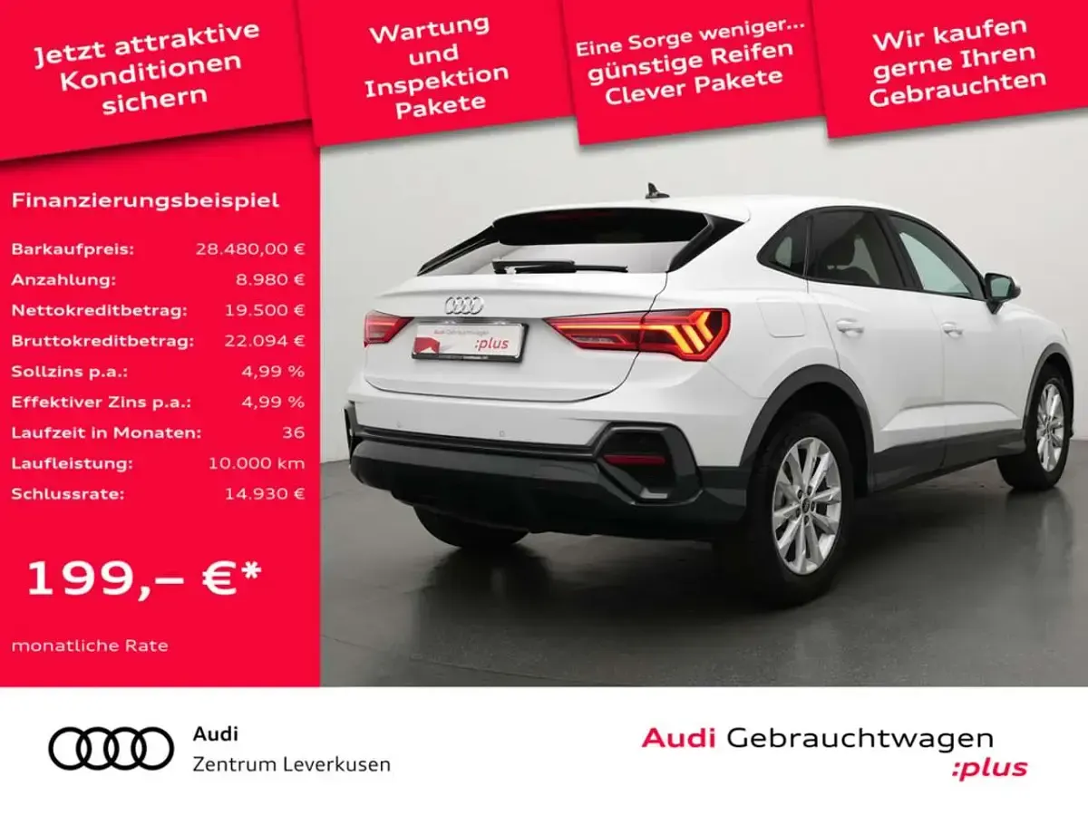 Gebraucht Audi Q3 Sportback Sport 150 PS (110 kW) 2023 Weiß SUV