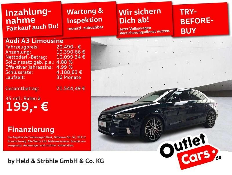 B9 kosmosblau metallic Gebraucht 2019 Audi A3 Sport Limousine | 17.440 € (Superpreis) - Bild 1/3