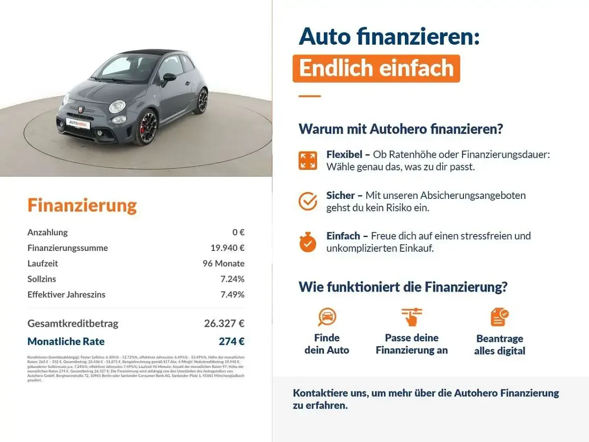 Gebraucht Abarth 595C Competizione 179 PS (131 kW) 2020 Grau Cabrio