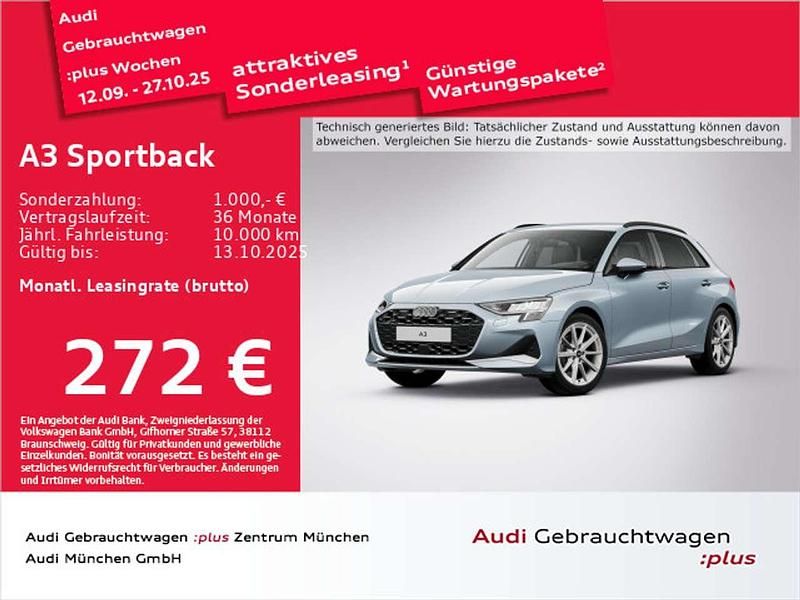 Pfeilgrau perleffekt Gebraucht 2024 Audi A3 Advanced Limousine | 35.271 € (Teuer) - Bild 1/2
