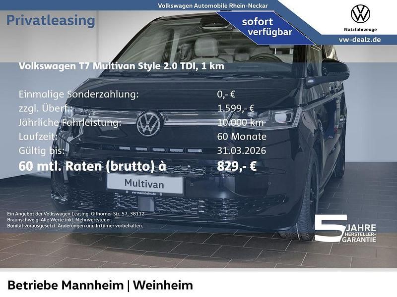 Neu VW Multivan Style 150 PS (110 kW) 2025 Schwarz Van