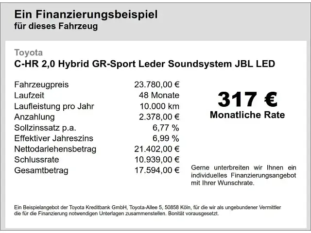 Gebraucht Toyota C-HR Sport 184 PS (135 kW) 2021 1k0)/ black (202) (silber SUV