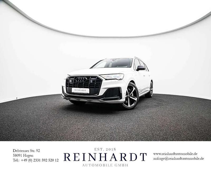 Gletscherweiß metallic Gebraucht 2022 Audi Q7 S-Line SUV | 63.280 € (Etwas zu teuer) - Bild 1/3