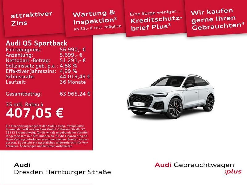 Weiß Gebraucht 2025 Audi Q5 Sportback S-Line SUV | 56.990 € (Etwas zu teuer) - Bild 1/3