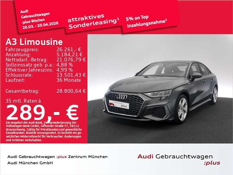 Gebraucht Audi A3 S-Line 150 PS (110 kW) 2022 Daytonagrau perleffekt Limousine
