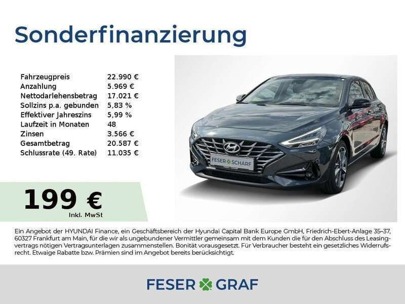Teal blue (blau) Gebraucht 2022 Hyundai i30 Coupé | 22.990 € (Fairer Preis) - Bild 1/4