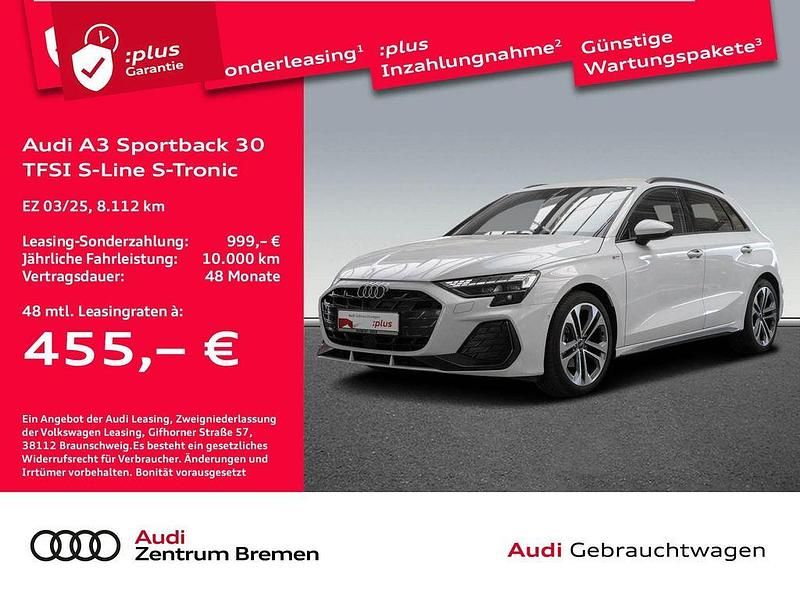 Gebraucht Audi A3 S-Line 116 PS (85 kW) 2025 Gletscherweiß metallic Limousine