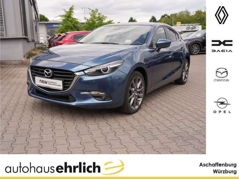 Blau Gebraucht 2017 Mazda 3 Kizoku Kleinwagen | 16.980 € (Etwas zu teuer) - Bild 1/4