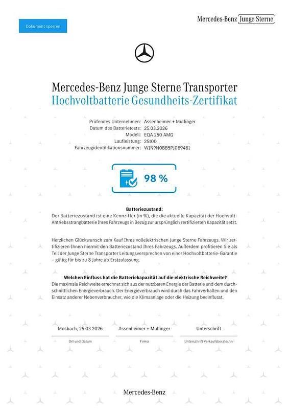 Gebraucht Mercedes EQA250 AMG 139 kW (190 PS) 2023 Denimblau metallic SUV