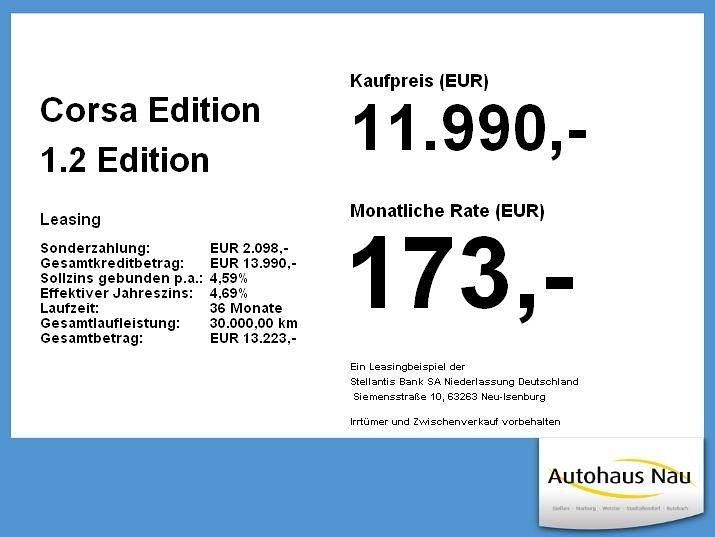 Gebraucht Opel Corsa Edition 75 PS (55 kW) 2022 Kristall silber Kleinwagen