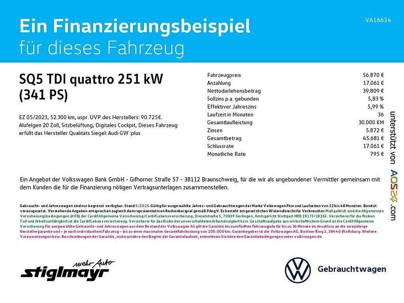 Gebraucht Audi SQ5 Ambiente 341 PS (250 kW) 2023 Mythosschwarz metallic SUV