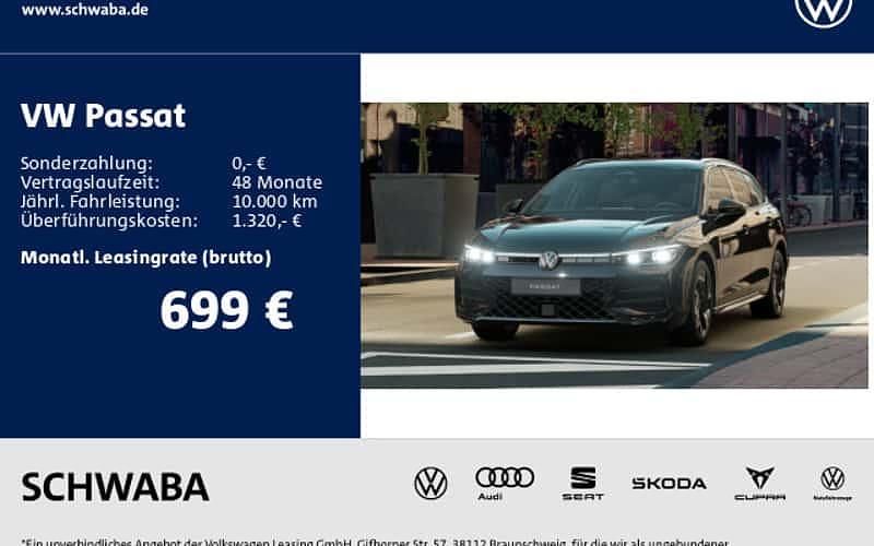 Schwarz Neu 2025 VW Passat R-line Kombi | 53.990 € (Fairer Preis) - Bild 1/4