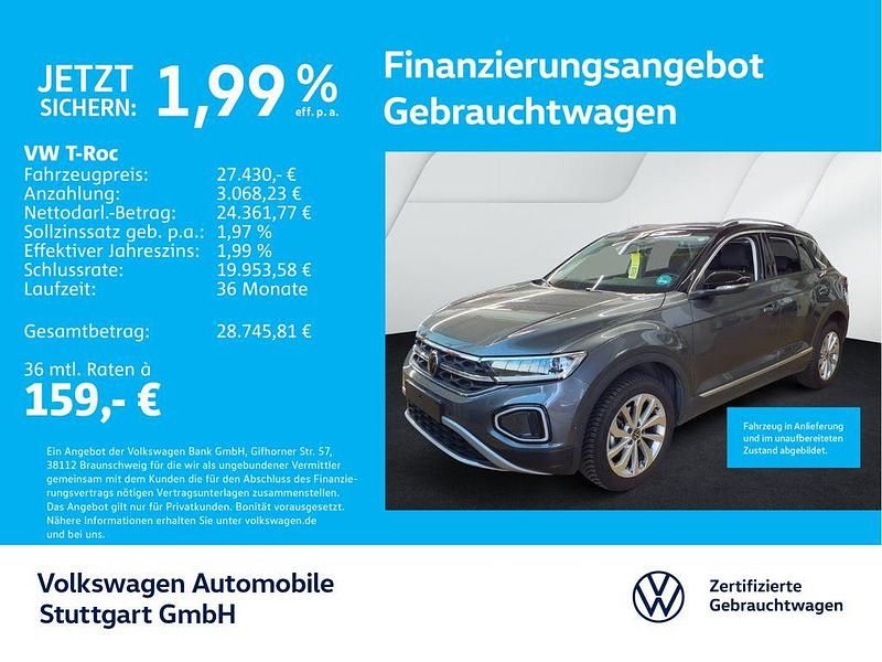 Grau Gebraucht 2024 VW T-Roc Style SUV | 27.430 € (Guter Preis) - Bild 1/4