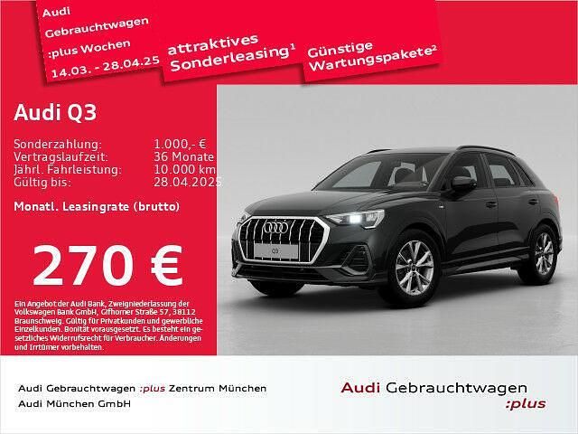 Mythosschwarz metallic Gebraucht 2024 Audi Q3 S-Line SUV | 39.116 € (Guter Preis) - Bild 1/1