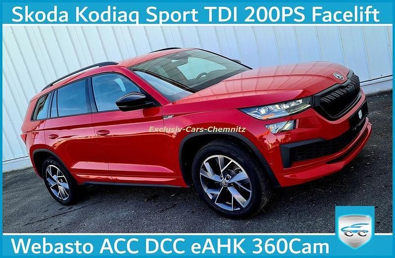 Velvet rot premium metal (metallic) Gebraucht 2022 Skoda Kodiaq SportLine SUV | 38.950 € (Fairer Preis) - Bild 1/4