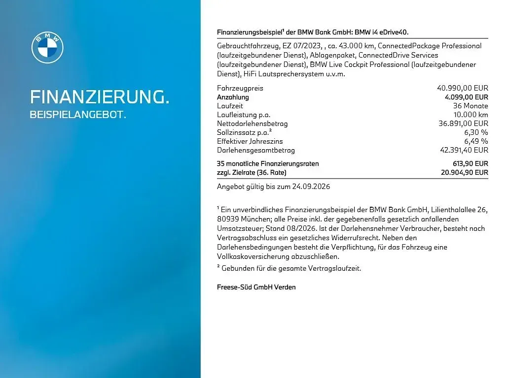 Gebraucht BMW i4 Shadowline 250 kW (340 PS) 2023 Schwarz Limousine