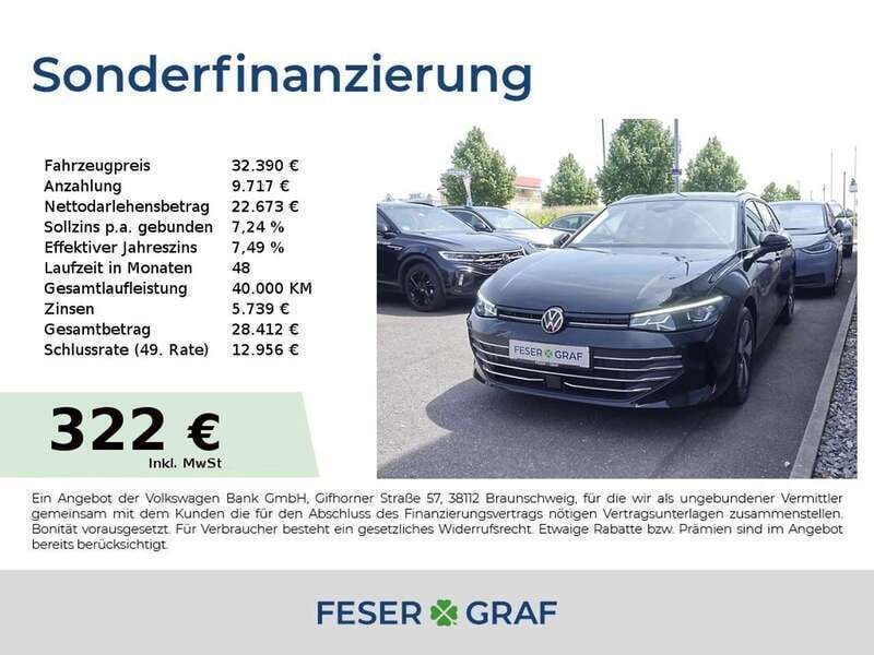 Grenadillschwarz metallic Gebraucht 2024 VW Passat Business Kombi | 32.390 € (Superpreis) - Bild 1/1