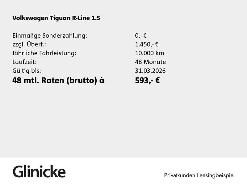 Neu VW Tiguan Style 272 PS (200 kW) 2025 Oryxweiß perlmutteffekt SUV