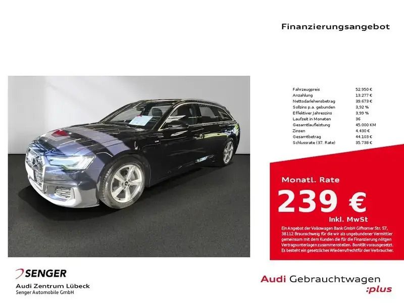 Blau Gebraucht 2024 Audi A6 Design Kombi | 52.580 € - Bild 1/1