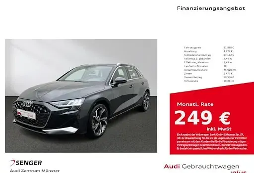 Second-hand Audi A3 Advanced Plus 116 CP (85 kW) 2025 Gri Berlinǎ