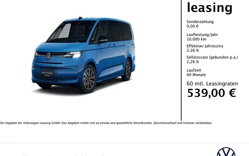Ny VW Multivan 150 HK (110 kW) 2026 Blå MPV