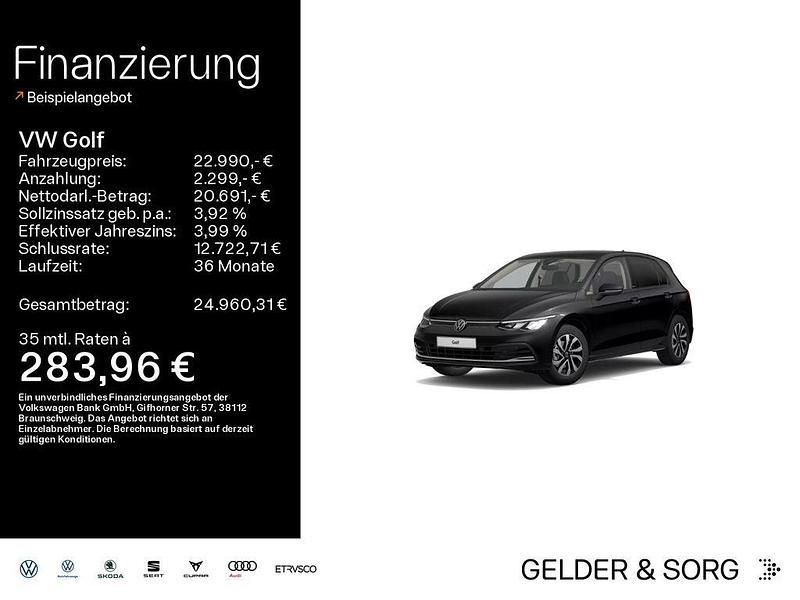 Schwarz Gebraucht 2022 VW Golf VIII Active Limousine | 22.990 € (Etwas zu teuer) - Bild 1/4