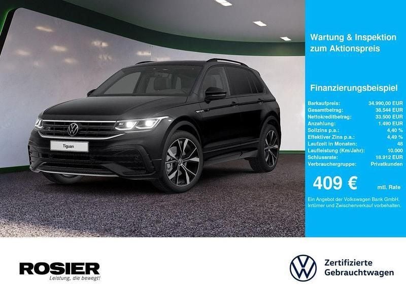 Schwarz Gebraucht 2022 VW Tiguan R-line SUV | 34.990 € (Fairer Preis) - Bild 1/4