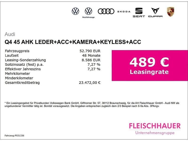 Neu Audi Q4 e-tron 210 kW (286 PS) 2026 Schwarz SUV