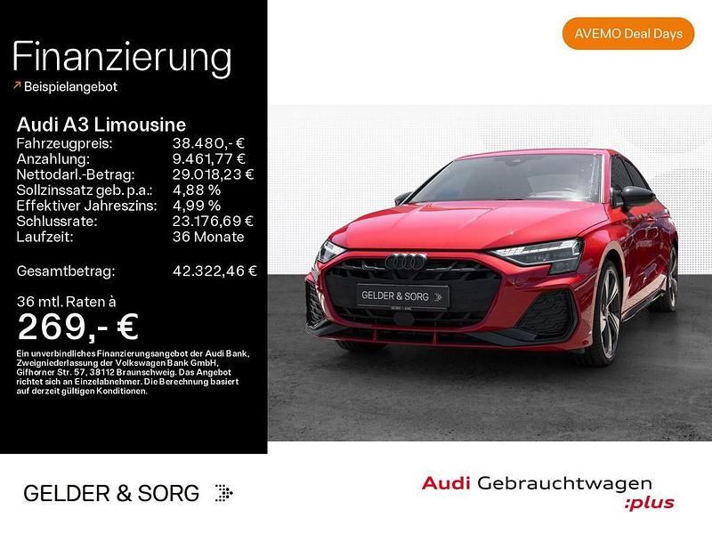 Progressivrot metallic Gebraucht 2024 Audi A3 S-Line Limousine | 38.480 € (Teuer) - Bild 1/4