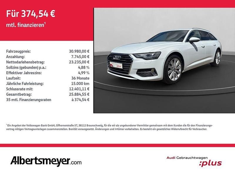 Gletscherweiß metallic Gebraucht 2020 Audi A6 Ambiente Kombi | 30.980 € (Superpreis) - Bild 1/4