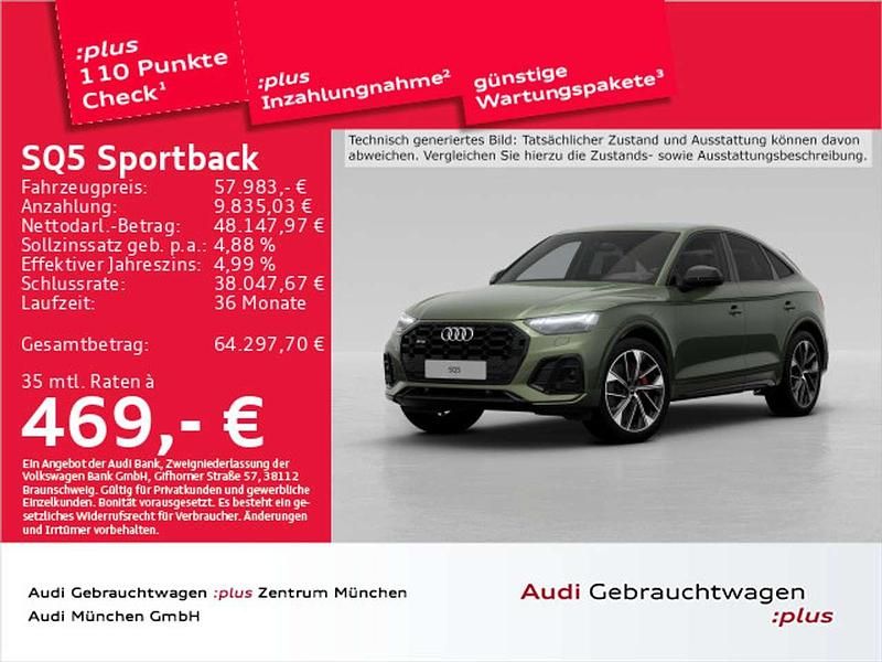Distriktgrün metallic Gebraucht 2022 Audi SQ5 SUV | 57.983 € (Fairer Preis) - Bild 1/2