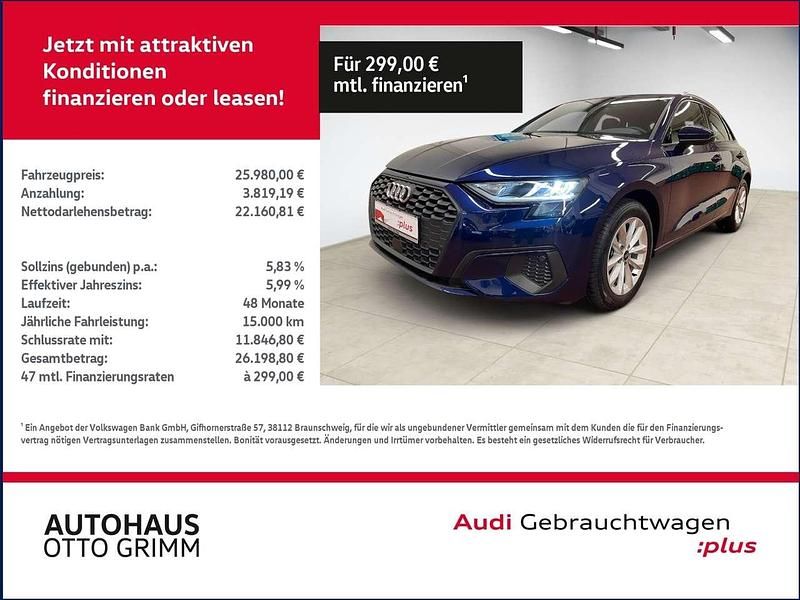 Navarrablau metallic Gebraucht 2023 Audi A3 Sportback Kombi | 25.979 € (Fairer Preis) - Bild 1/4