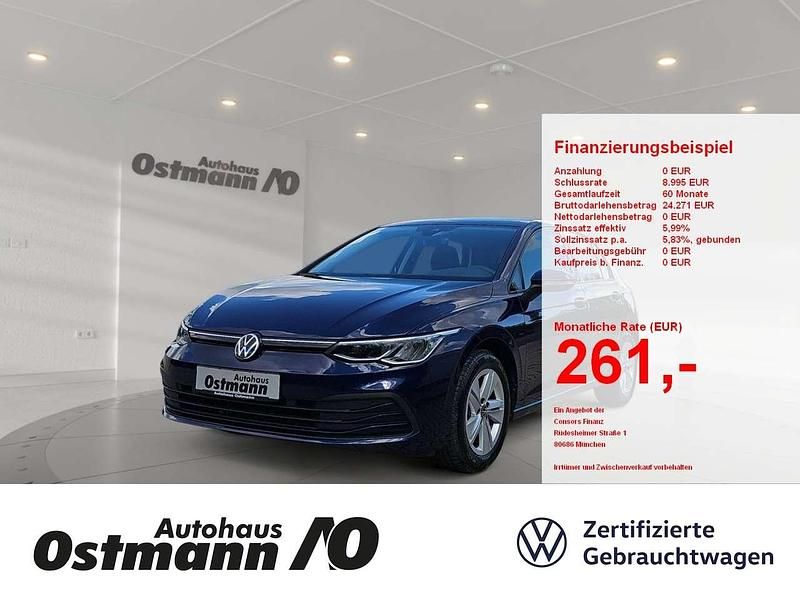 Blau Gebraucht 2021 VW Golf VIII Life Limousine | 19.990 € (Etwas zu teuer) - Bild 1/4
