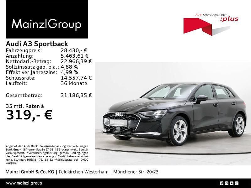 Schwarz Gebraucht 2025 Audi A3 Advanced Limousine | 27.830 € (Superpreis) - Bild 1/3