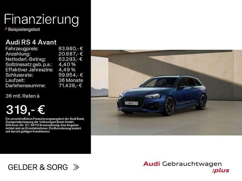 Navarrablau metallic Gebraucht 2024 Audi RS4 Ambiente Kombi | 83.980 € (Fairer Preis) - Bild 1/4