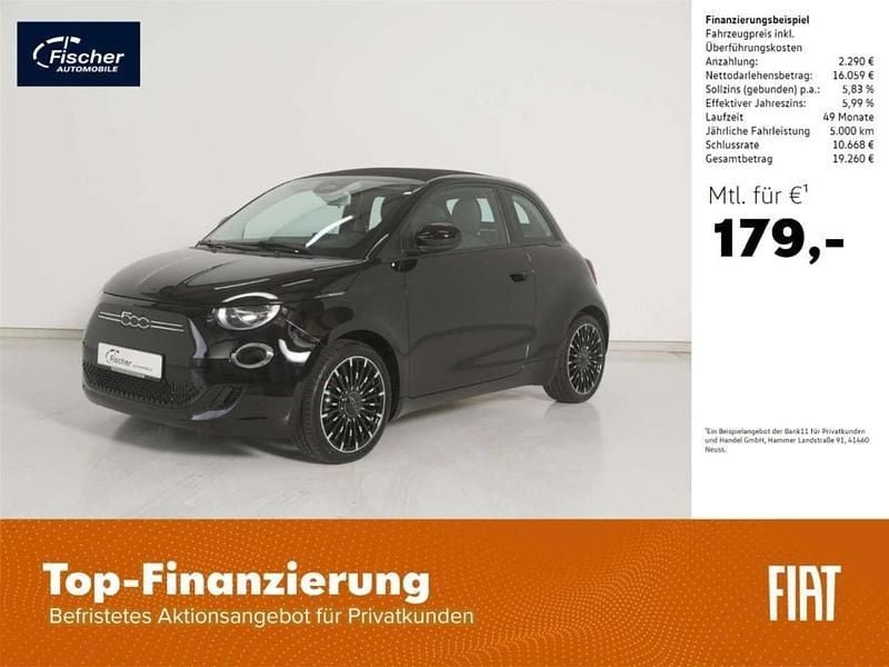 Onyx schwarz Gebraucht 2022 Fiat 500e Icon Cabrio | 17.480 € (Superpreis) - Bild 1/4